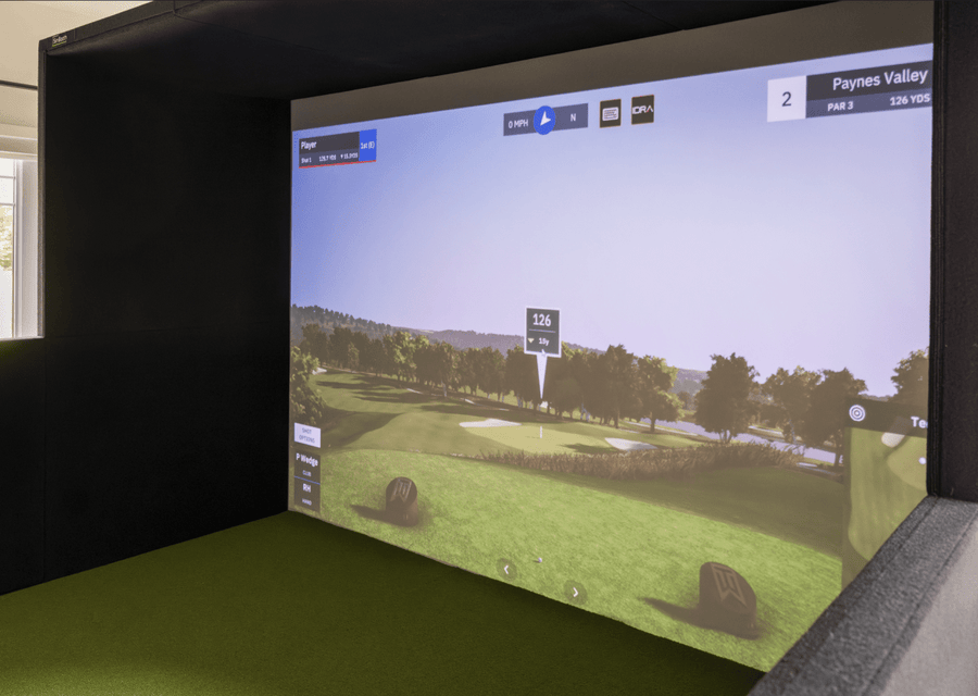 SimBooth 1 — Compact Golf Simulator Booth for Smaller Spaces - Golf My Space