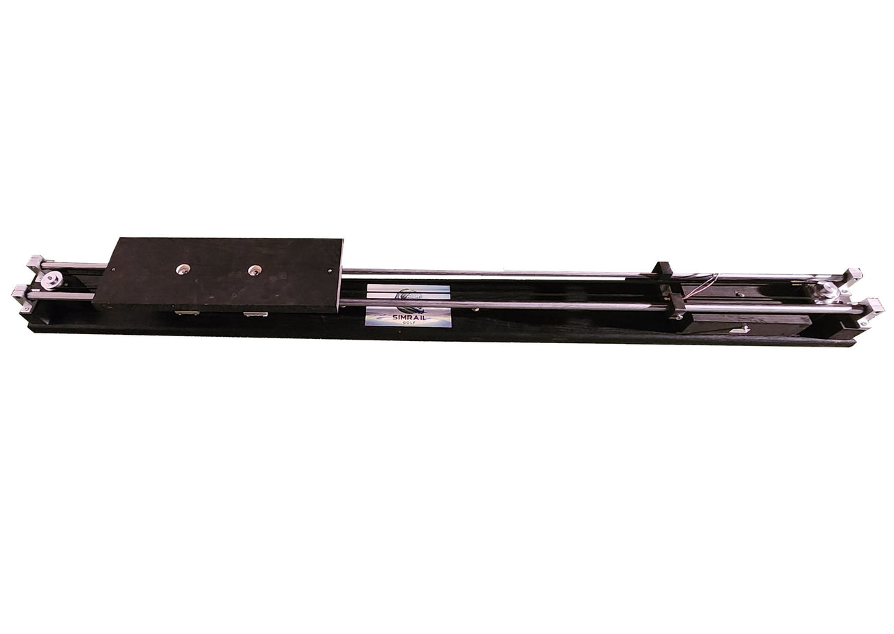 Motorized launch monitor rail system