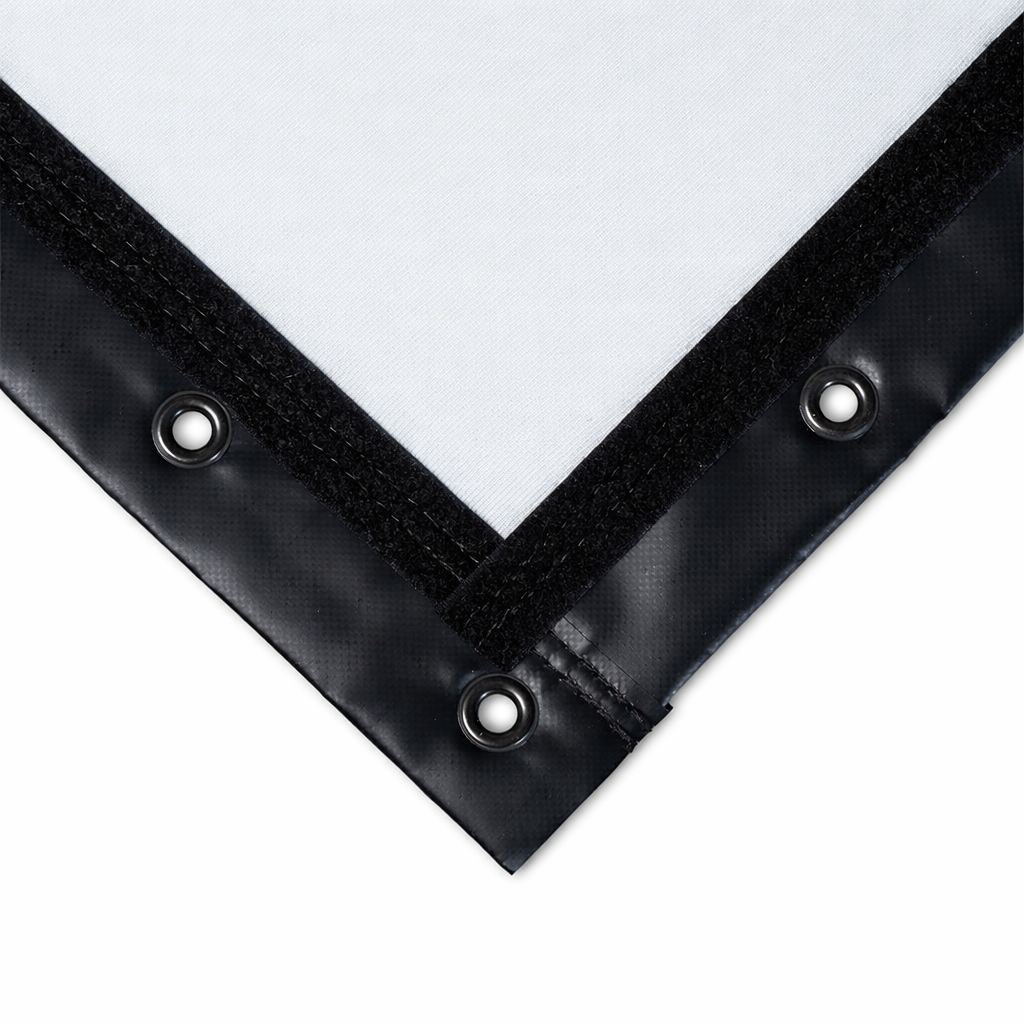 Impact screen with grommets on a white background