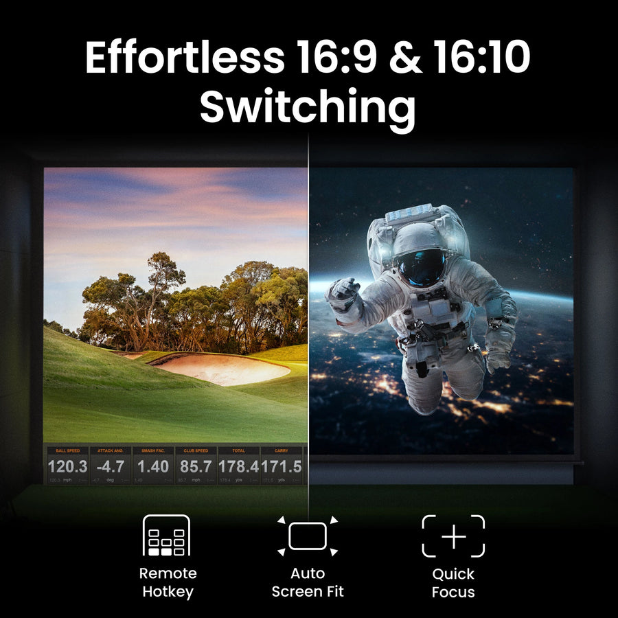 BenQ AK700ST 4000-Lumen 4K Short Throw Laser Golf Simulator Projector - Golf My Space