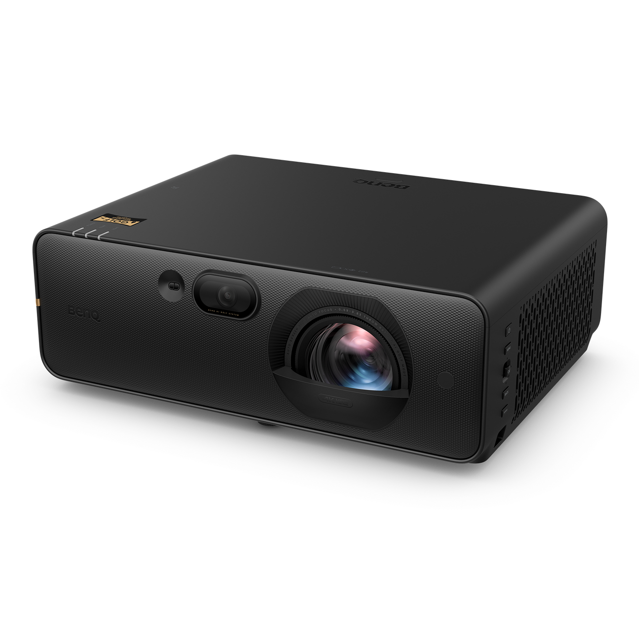 BenQ AK800ST 4K short throw laser golf simulator projector, left side angle
