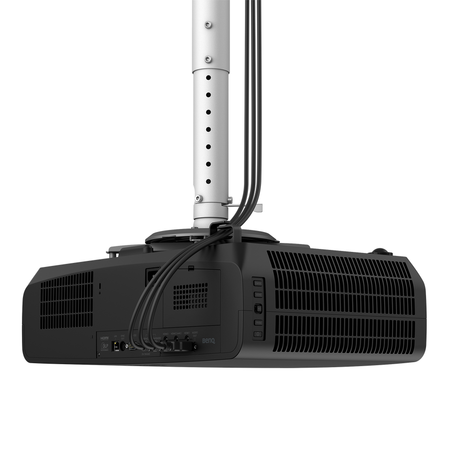 BenQ AK900ST 4K short throw laser golf simulator projector, rear view with cables connected
